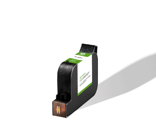 H-A01: tinta negra de alta densidad, resistente al agua y UV, para diversos sustratos, con cabezal de 1/2 pulgada y capacidad de 42 ml.