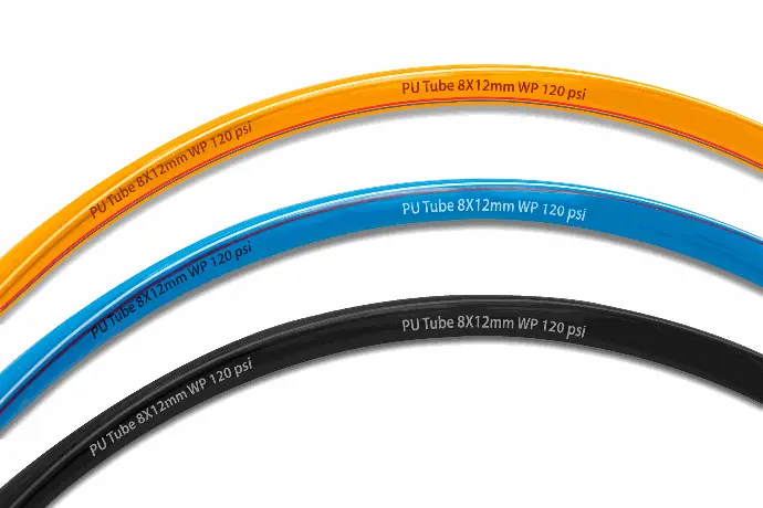 Marcaje sobre tuberías de PVC con Impresoras Industriales Anser con tintas blanca, amarilla, azul y roja