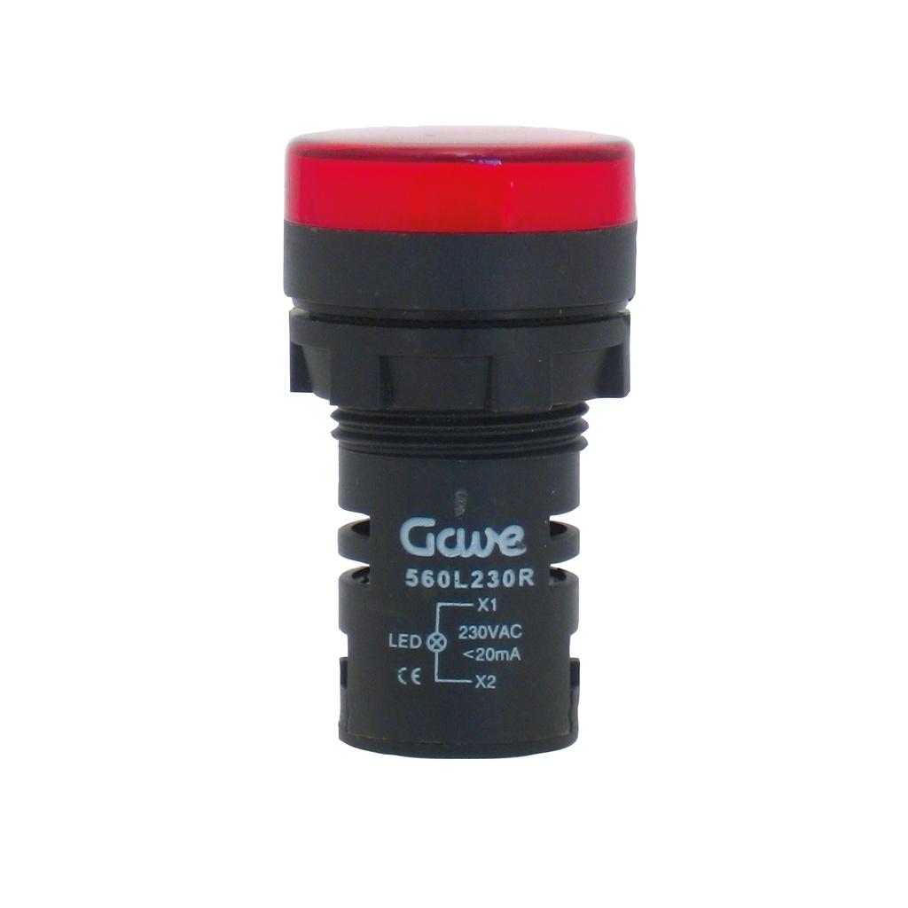 PILOTO MULTILED D. 22,5MM 230V ROJO GAVE