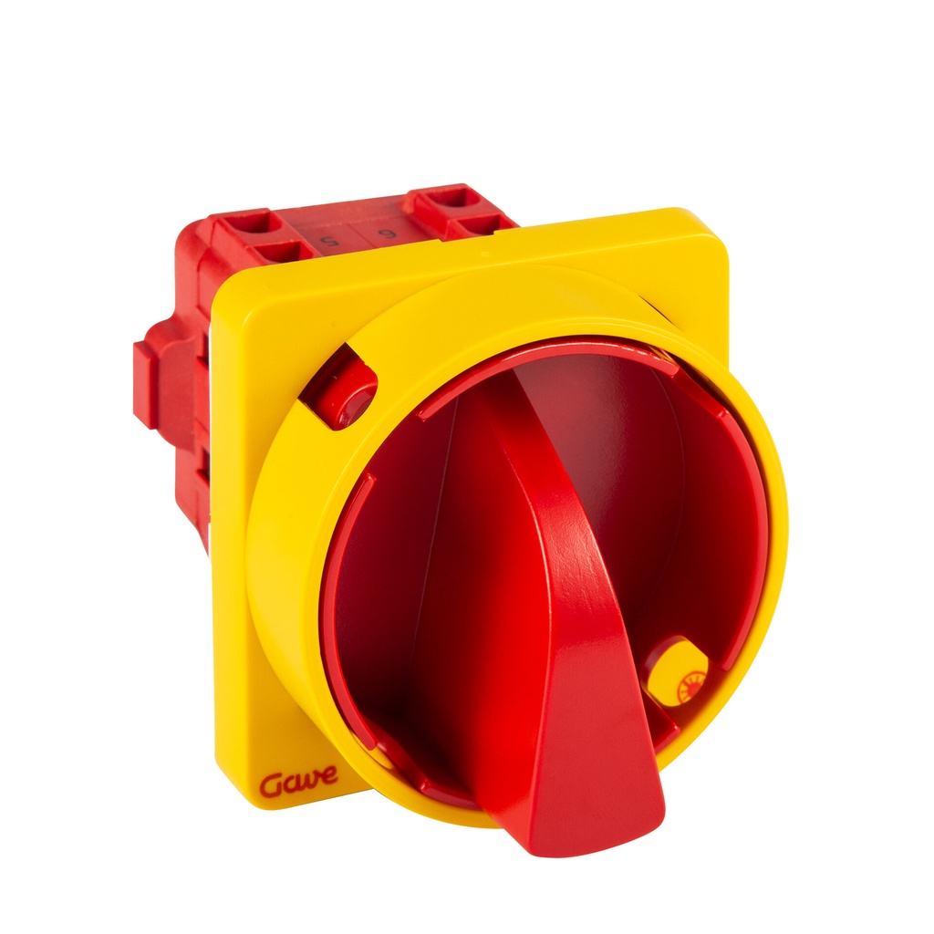 INTERRUPTOR GAVE 4P 12A.D0 BLOQUEO CANDADO ROJO/AMARILLOTRATAMIENTO ANTIMICROBIANO