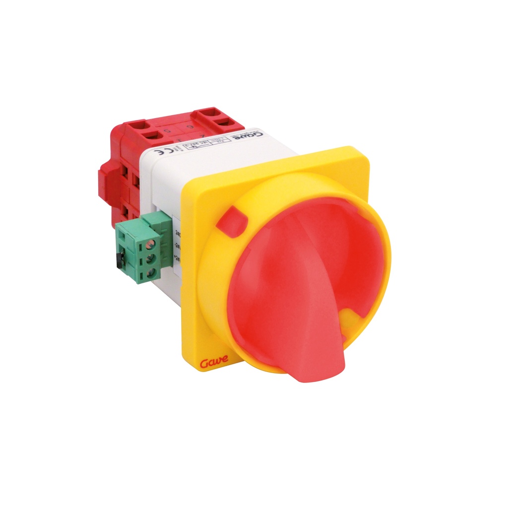 INTERRUPTOR GAVE LUMI. ROJO/VERDE 230V 1P 12A  BLOQ.CAND.