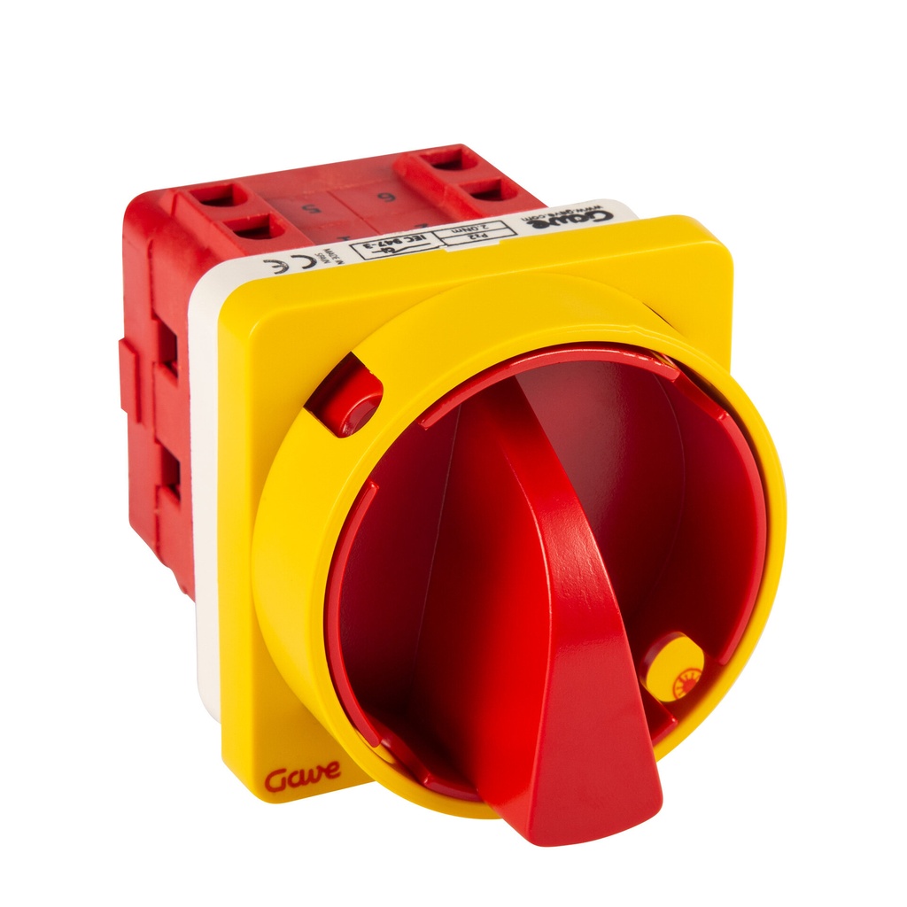 INTERRUPTOR GAVE 4P 40A.D1 BLOQUEO CANDADO ROJO/AMARILLOTRATAMIENTO ANTIMICROBIANO