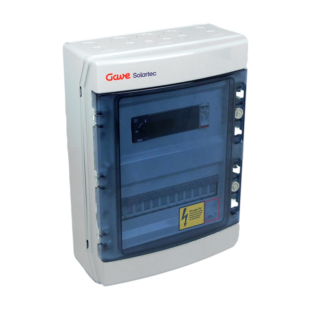 CAJA MODULAR GAVE CONEXIÓN PV - 6STR.FUS 12A + PROTECTOR SOBRETENSION UN 110V
