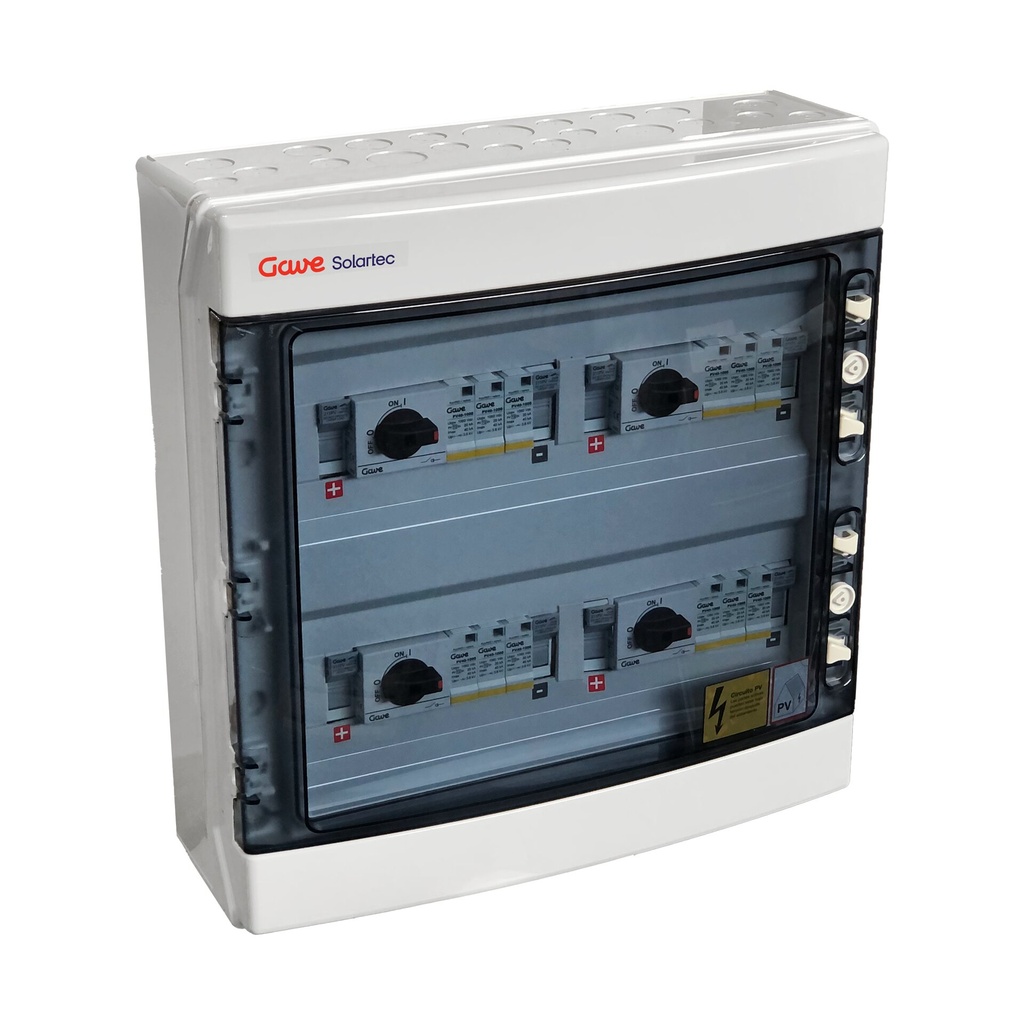 CAJA MODULAR GAVE CONEXIÓN PV - 1STRINGS 1000V 25A FUS12A 4MPPT SALIDAS INDIVIDUALES