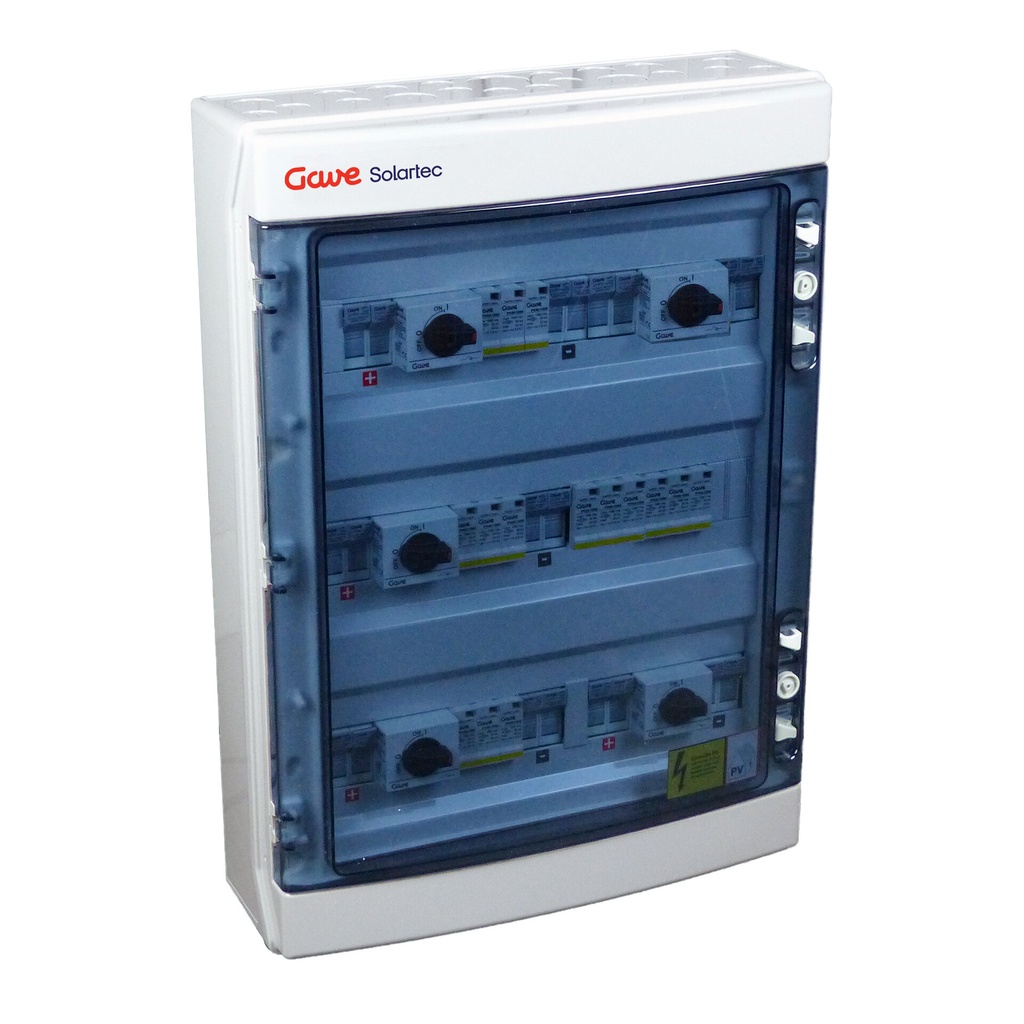 CAJA PROTECCIONES GAVE CC 2STR 1000V 25A FUS12A 5MPPT SALIDAS INDIVIDUALES